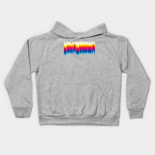 Hometown Pride - Youngstown Ohio - Rainbow Pride graphic Kids Hoodie